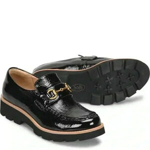 Sofft‎ Women's Prewitt Horsebit Patten Leather Black Loafers Size 9.5